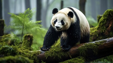 Panda eating bamboo UHD wallpaper