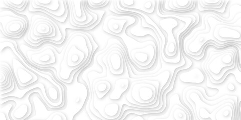 Abstract white paper cut background with line. 3d topography relief. Vector topographic illustration. realistic papercut decoration textured with wavy layer and shadow. seamless pattern wave design. - obrazy, fototapety, plakaty