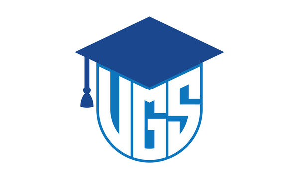 VGS initial letter academic logo design vector template. school college logo, university logo, graduation cap logo, institute logo, educational logo, library logo, teaching logo, book shop, varsity