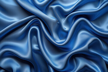 Fototapeta premium Blue satin fabric as a beautiful background