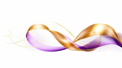 Golden and violet ribbon transparent background UHD wallpaper