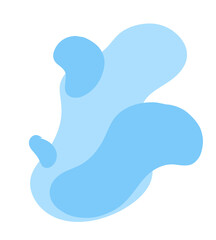 illustration of a shower blue color shape and blob motif 