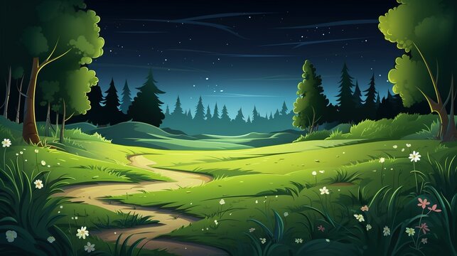 Grass background forest night UHD wallpaper