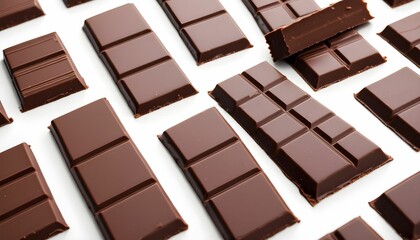 chocolate bars isolated