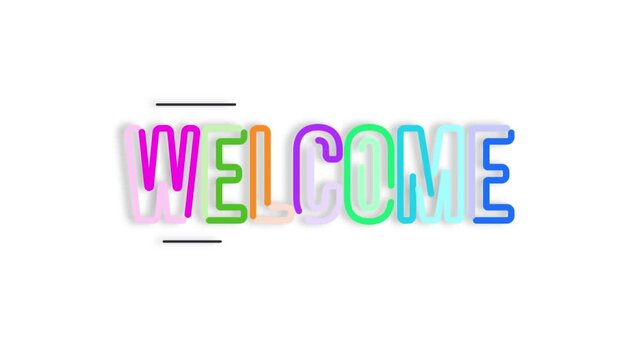 Welcome typography transparent composition video 