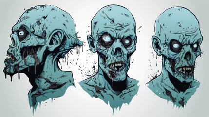 Eerie zombie character design in vector format perfect for adding a touch of terror and suspense to your projects inspired by zombie genre movies.