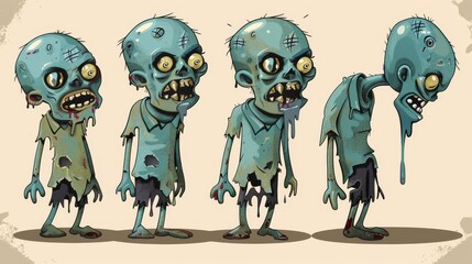 Ghoulish vector character design inspired by classic zombie movies perfect for adding a touch of horror to your projects.