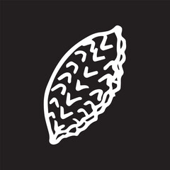 doodle vector illustration of bake shekerbura for Nowruz holiday on black