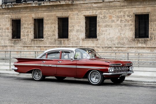 Chevrolet Impala 1959 vintage American car in streets of Havana, Cuba