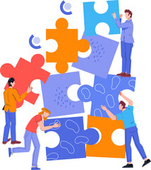 Power of teamwork in business and effective brainstorming and cooperation concept. Marketing strategies. Strong partnerships and collaboration of team and partners.