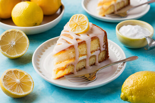 lemon cake and tea