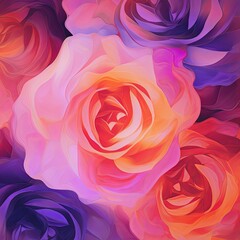 Rose purple orange, a rough abstract retro vibe background template