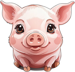pig, cartoon, animal,