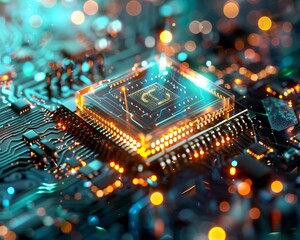 Obraz premium Cryptosupports role in advancing quantum computing applications within fintech and healthtech.