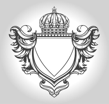 Wappen Krone Logo Ornament Schild