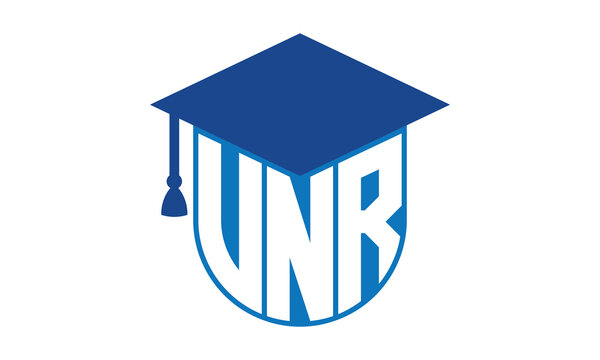 VNR initial letter academic logo design vector template. school college logo, university logo, graduation cap logo, institute logo, educational logo, library logo, teaching logo, book shop, varsity