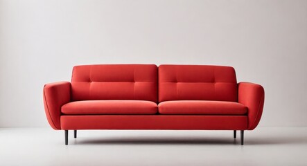 Modern red sofa in white background