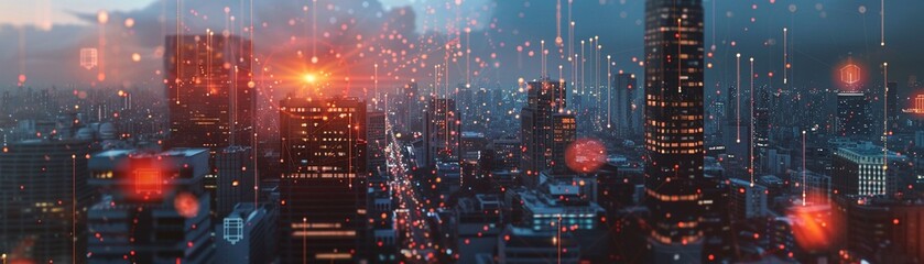 Fototapeta premium Smart urban landscapes visualized