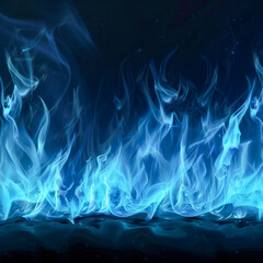 Ethereal Blue Flames Background Illustration