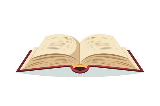 Open book on a light background - Illustration of an open book, isolated on a light backdrop, pages spreading apart
