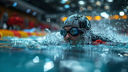 swimmer who are competing in the racetrack