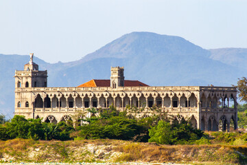 Beautiful Landscape Of A Old Catholic Monastery With Mountain On Background In Cam Ranh, Vietnam.