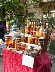 Uzhgorod. Ukraine. September. 20.09.2022. Honey is an extremely valuable health product at the fair in a variety of packaging