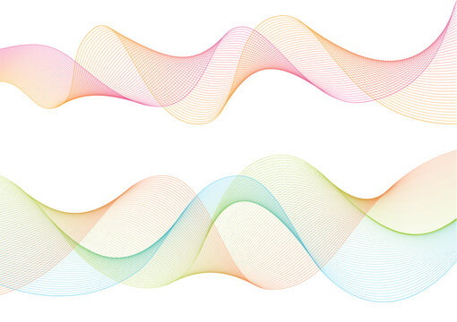 Abstract multicolored wavy lines
