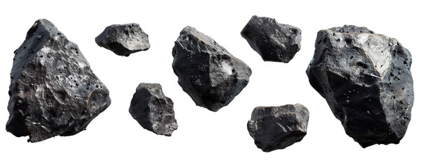 Fototapeta premium Flying asteroids cut out
