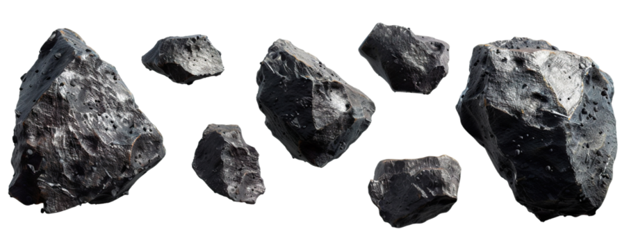 Flying asteroids cut out