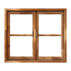Wooden window isolated on a transparent background
