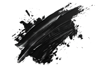 Abstract smudge, black background with empty space for text copy template, transparent png