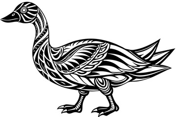 Fototapeta na wymiar tribal-tattoo-goose-walking-vector-illustration-