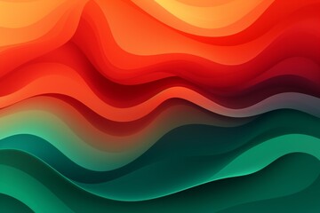 Red to Green abstract fluid gradient design, curved wave in motion background for banner, wallpaper, poster, template, flier and cover - obrazy, fototapety, plakaty