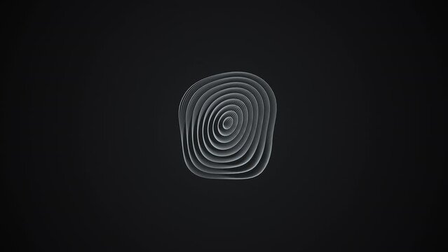 Black and white abstract animation of moving liquid circles. Hypnotic animation.  Patern 3D render 4K