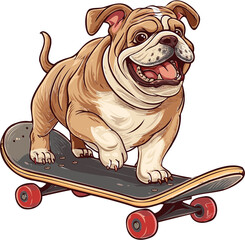 Charming Bulldog Playful Puppy Illustration