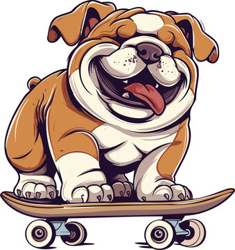 Charming Bulldog Playful Puppy Illustration