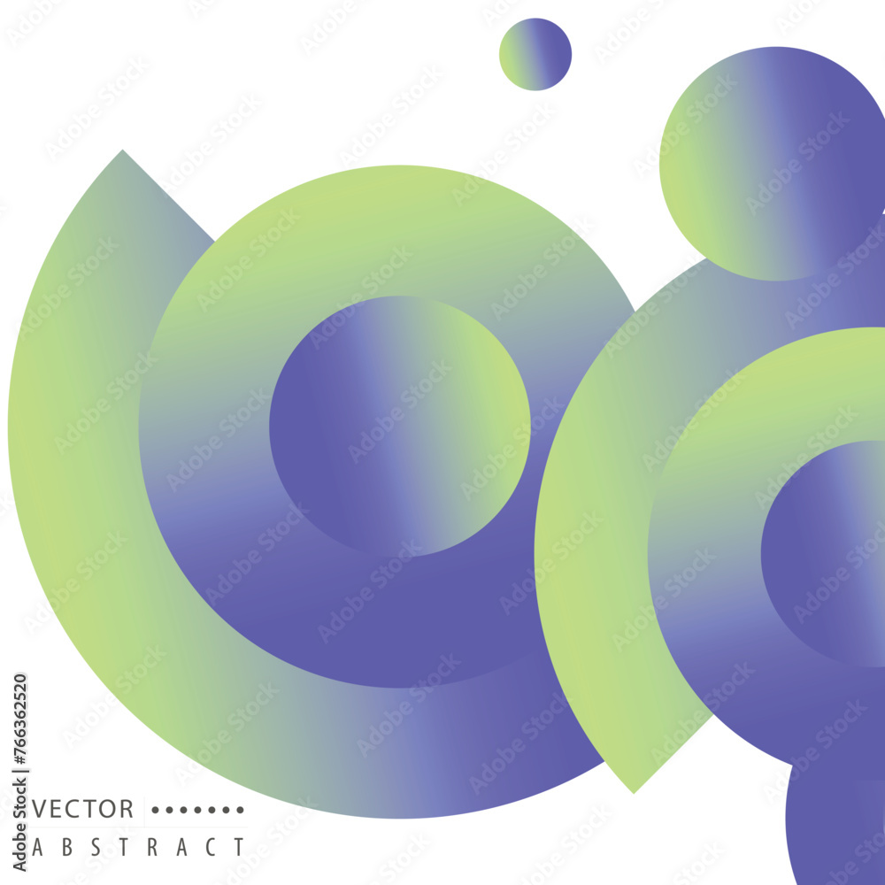Poster Dynamic abstract connect circles design. Gradient circles modern graphic element. Geometric technology symbol.