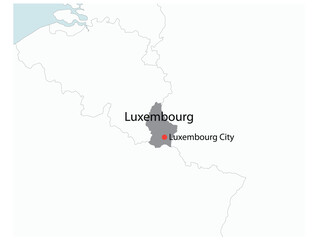 Obraz premium Outline of the map of Luxembourg with regions