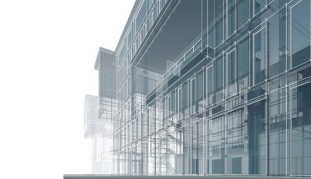 Modern office building concept 3d rendering