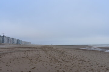 Belgium's coast in winter with sandstorms and sunshine