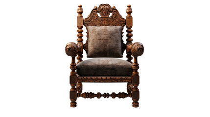 Fototapeta premium Chair antique furniture Interior design concept furniture for living isolated on clear png background and transparent background, AI generative. 