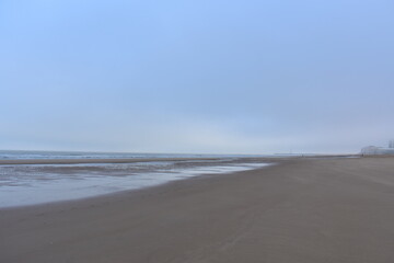 Belgium's coast in winter with sandstorms and sunshine