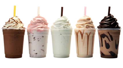 Wandaufkleber icecream milkshake on white isolated on clear png background and transparent background. food drink and dessert concept for cafe and restaurent, AI generative. © Adisakdi