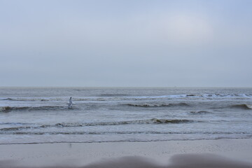 Belgium's coast in winter with sandstorms and sunshine