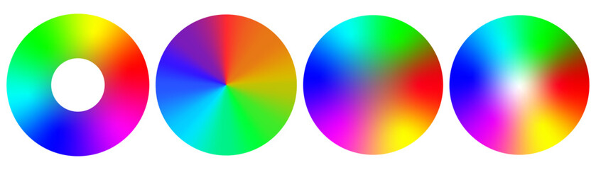 Color wheel chart, bright color wheel guide vector.
