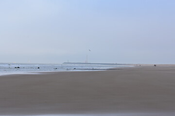 Belgium's coast in winter with sandstorms and sunshine
