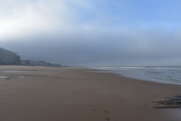 Belgium's coast in winter with sandstorms and sunshine