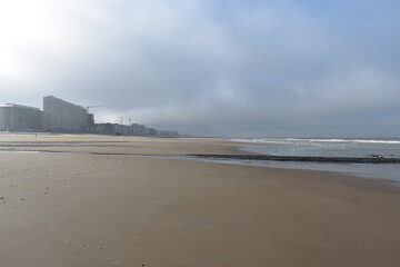 Belgium's coast in winter with sandstorms and sunshine