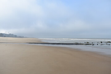 Belgium's coast in winter with sandstorms and sunshine